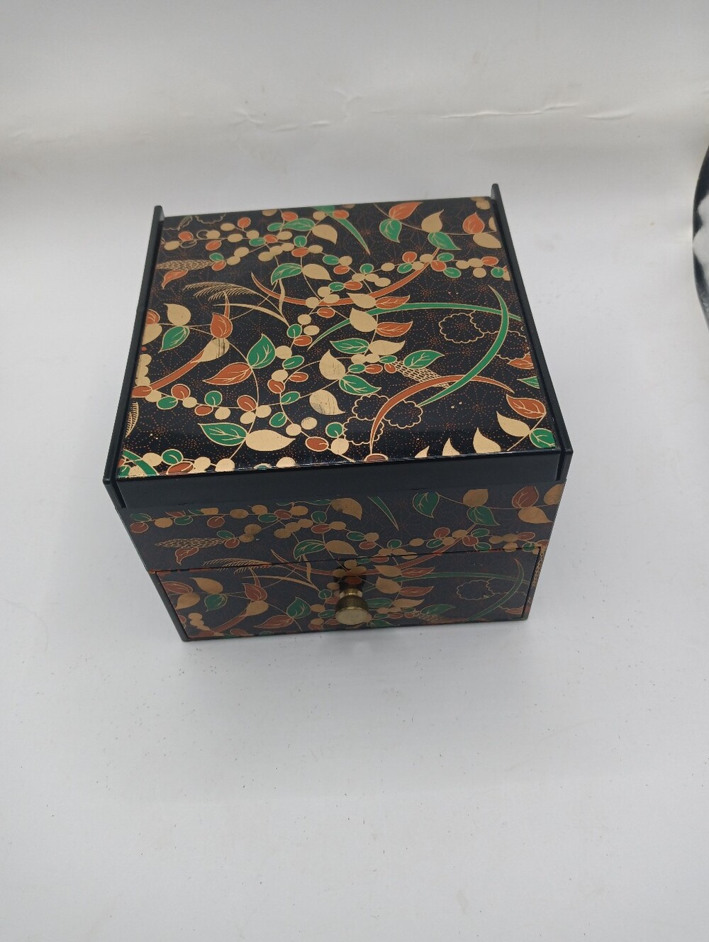 Vintage Asian Lacquer Jewelry Box Hong Kong
